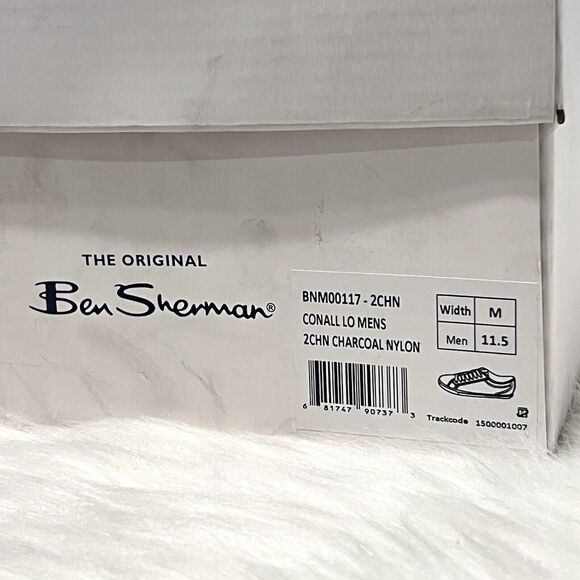 Ben Sherman Men’s Conall Lo Sneakers Charcoal Nylon Size 11.5 - Picture 12 of 12